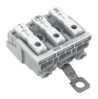 WAGO 294-4423 Pluggable Terminal Block, Lighting Conn, 10 mm, 3 Ways, 18 AWG, 12 AWG, 2.5 mm², Push In