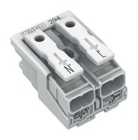 WAGO 294-5022 Pluggable Terminal Block, Lighting Conn, 10 mm, 2 Ways, 18 AWG, 12 AWG, 2.5 mm², Push In