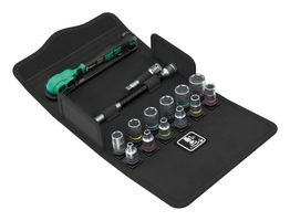 WERA 05004022001 Ratchet Set, 4/4.5/5/6/7/8/9/10/11/12/13/14mm Sockets, 1/4" Rachet/Extension/Wobble Extension, 15Pcs