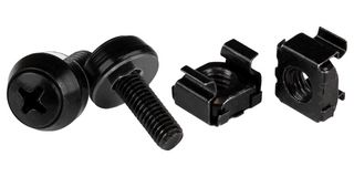 STARTECH CABSCREW1032 Hardware, 10-32, Black, 50Pack, Screw and Cage Nut, 10-32
