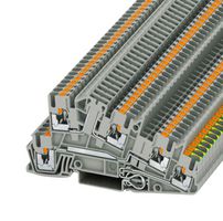 PHOENIX CONTACT 3213960 DIN Rail Mount Terminal Block, Grey, 5 Ways, 26 AWG, 12 AWG, 4 mm², Push In, 24 A