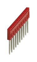 PHOENIX CONTACT 3033710 Jumper (Busbar), Red, 17.5 A, Plug In Bridge, Terminal Blocks, 10 Ways, 5.2 mm