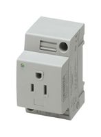 PHOENIX CONTACT 804155 Pin & Sleeve Connector, W/ Light Indicator, 15 A, 125 VAC, DIN Rail Mount, Socket, 3P, Grey