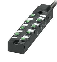 PHOENIX CONTACT 1197236 Sensor Distribution Box, A Coded, 10m Cable, M8 Connector - 3 Pole, 8 Ports, SACB Series, IP67