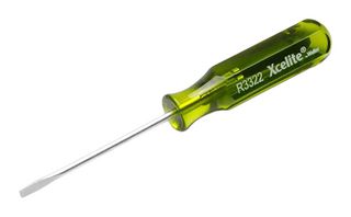WELLER XCELITE R3322N Screwdriver, Slotted, Round Blade, Pocket Clip, 2.4 mm Tip, 50.8 mm Blade Length, 108 mm OVL