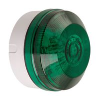 MOFLASH SIGNALLING LED195-02WH-SB-04 Beacon, Green, Continuous/Flashing, 30 V, IP65, 104 mm Dia, 65 mm H, -25 to 55 °C