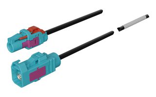 MOLEX 2257751722 RF / Coaxial Cable Assembly, Key Z, Water Blue, 3.3 ft, 1 m, RTK031, FAKRA, FAKRA Jack, 50 ohm