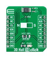 MIKROELEKTRONIKA MIKROE-5125 Add-On Board, 3D Hall 10 Click, MikroE MikroBUS Compatible Development Boards