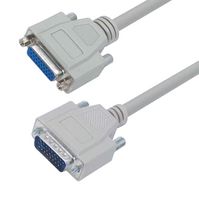 L-COM CHD26MF-50 Computer Cable, HD-26 Plug, HD-26 Receptacle, 50 ft, 15.2 m, Light Grey, CHD26MF Series