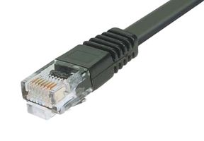 L-COM TRD855FLAT-1 Ethernet Cable, Cat5e, RJ45 Plug to RJ45 Plug, UTP (Unshielded Twisted Pair), Black, 304.8 mm