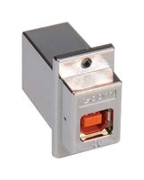 L-COM ECF504-BAS-HR USB Adapter, USB Type B Receptacle, USB Type A Receptacle, ECF504-XXS-HR Series, Copper Alloy