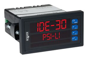 NOSHOK IDE30-R-2-1-2 Panel Meter, 6 Digit, 15.24 mm H, Voltage, 12 to 24 V, -40 to 65 °C, IDE30 Series