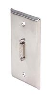 L-COM WPDVIFF Wall Plate, Stainless Steel, Female-to-Female DVI Adapter