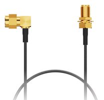 GCT CAB745RF-0305-00-A-1 RF / Coaxial Cable Assembly, 12 ", 305 mm, RG174LL, SMA Right Angle Plug, SMA Bulkhead Jack