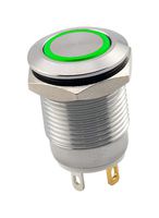 SAME SKY PBM3-M-GR3-F-SS-67 Vandal Resistant Switch, 3V LED, PBM3 Series, 12 mm, SPST-NO-DM, Off-(On), Round Flush, Natural