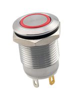 SAME SKY PBM3-M-R2-F-SS-67 Vandal Resistant Switch, 2V LED, PBM3 Series, 12 mm, SPST-NO-DM, Off-(On), Round Flush, Natural