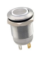 SAME SKY PBM3-M-WT3-F-SS-67 Vandal Resistant Switch, 3V LED, PBM3 Series, 12 mm, SPST-NO-DM, Off-(On), Round Flush, Natural
