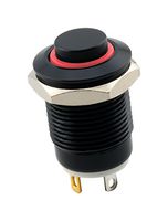SAME SKY PBM4-M-R2-R-BA-67 Vandal Resistant Switch, 2V LED, PBM4 Series, 12 mm, SPST-NO-DM, Off-(On), Round Raised, Black