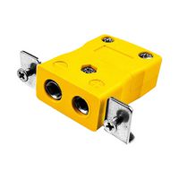 LABFACILITY AS-K-SSPF Thermocouple Connector, SS Bracket, Standard, Yellow, Socket, Type K, ANSI