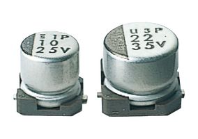 NICHICON UWT1H100MCL1GB SMD Aluminium Electrolytic Capacitor, Radial Can - SMD, 10 µF, 50 V, 2000 hours @ 85°C, Polar