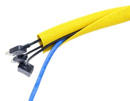 MULTICOMP PRO MP017068 Sleeving, Self-Closing Wrap, PE (Polyester), Yellow, 25 mm