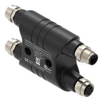 LUMBERG AUTOMATION MPS-HU-RST 5L-3RKT 5L Sensor Splitter, H - Style, Cable Mount, 4 Position M12 Plug, 3 x 4 Position M12 Receptacle