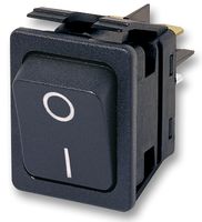 ARCOLECTRIC / BULGIN LIMITED C6050ALAAC Rocker Switch, On-Off, DPST, Non Illuminated, Panel Mount, Black, 6050 Series