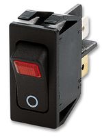 MARQUARDT 1555.3102 Rocker Switch, Off-On, DPST, Illuminated, Panel Mount, Black, 1550 Series