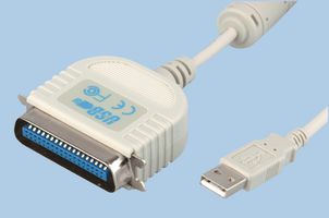 PRO SIGNAL USB1284 Computer Cable, Centronics Plug, 36 Way, USB 2.0 A Plug, 5.9 ft, 1.8 m, White