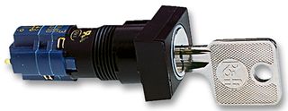 RAFI 1.15.108.571/0100 Keylock Switch, On-On, SPDT-1NC / 1NO, LUMOTAST 75 Series, 2 Position, Solder