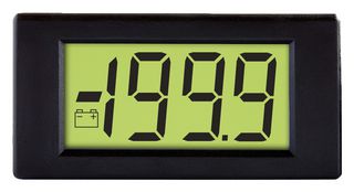 LASCAR DPM 3AS-BL Digital Panel Meter, DC Millivolts, 3-1/2Digits, 0-200mV, 11mm Digit Height, 15V