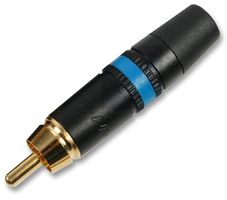 REAN NYS373-6 RCA (Phono) Audio / Video Connector, 2 Contacts, Plug, Gold Plated Contacts, Metal Body, Black