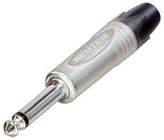 NEUTRIK NP2X Phone Audio Connector, Professional, 2 Contacts, Plug, 6.35 mm, Cable Mount, Nickel Plated Contacts