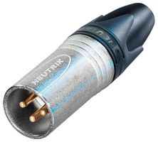 NEUTRIK NC3MXX-EMC XLR Connector, 3 Contacts, Plug, Cable Mount, Gold Plated Contacts, Metal Body, XX