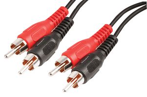 PRO SIGNAL PSG00241 Audio / Video Cable Assembly, Phono (RCA) Plug, x 2, Phono (RCA) Plug, x 2, 4.9 ft, 1.5 m, Black