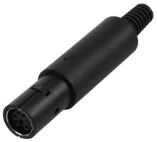 PRO SIGNAL PSG01460 DIN Audio / Video Connector, 6 Contacts, Jack, Cable Mount, Solder, Plastic Body