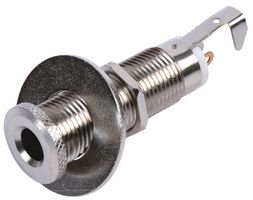 PRO SIGNAL PSG01499 Phone Audio Connector, 3 Contacts, Socket, 6.35 mm, Panel Mount, Metal Body
