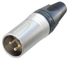 NEUTRIK NC3MXX-HE XLR Connector, 3 Contacts, Plug, Cable Mount, Gold Plated Contacts, Metal Body, XX
