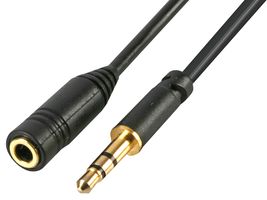 PRO SIGNAL PSG03686 Audio / Video Cable Assembly, 3.5mm Stereo Jack Plug, 3.5mm Stereo Jack Socket, 4.9 ft, 1.5 m