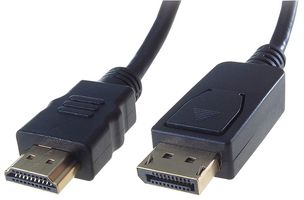 CONNEKT GEAR 26-6220 Gold Plated HDMI Male to DisplayPort Male Lead, 2m Black