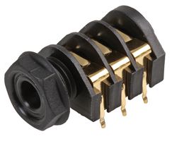 CLIFF ELECTRONIC COMPONENTS CL1227G Phone Audio Connector, Stereo, 3 Contacts, Socket, 6.35 mm, PCB Mount, Gold Plated Contacts