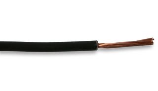 PRO POWER 6491X-2.50MMBLK100M Wire, Stranded, BS6004, PVC, Black, 7 x 0.67mm, 100 m
