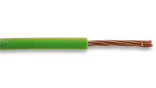 PRO POWER 6491X-2.50MMG/Y100M Wire, Stranded, BS6004, PVC, Green, Yellow, 7 x 0.67mm, 100 m