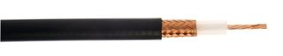 WEBRO 490025-BLK-100 Coaxial Cable, URM76, 0.96 mm², Copper, 5 mm, 50 ohm, Black
