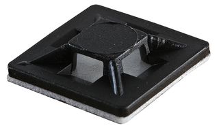 TY-ITS UB25 BASE BLACK Cable Tie Mount, Adhesive, Black, Nylon (Polyamide), 28 mm, 28 mm