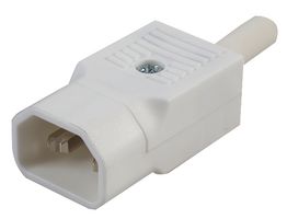 BULGIN LIMITED PX0686/WH IEC Power Connector, IEC C14 Plug, 10 A, 250 VAC, Screw, Cable Mount, PX0686