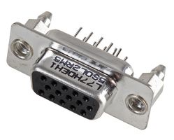 AMPHENOL COMMUNICATIONS SOLUTIONS L177HDE15SOL2RM23 D Sub Connector, High Density, Receptacle, HD, 15 Contacts, DE, Solder