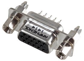 AMPHENOL COMMUNICATIONS SOLUTIONS L77HDEH15SOL2RM832 D Sub Connector, High Density, Receptacle, HD, 15 Contacts, DE, Solder