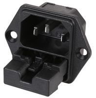 SCHURTER 6220.2300 Un-Filtered IEC Power Entry Module, IEC C14, General Purpose, 10 A, 250 VAC, 2-Pole Fuse Holder