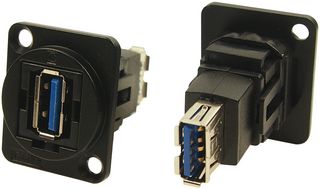 CLIFF ELECTRONIC COMPONENTS CP30205NMB USB Adapter, CSK Hole, USB Type A Receptacle, USB Type A Receptacle, USB 3.0, FT Series